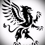 vázlat a 224 -es számú tetováló griffről - a minta egyedi változata, amely sikeresen használható változtatásra és alkalmazásra tetováló griffmadárként