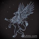 vázlat egy griff tetoválásról # 751 - a minta érdekes változata, amely sikeresen használható feldolgozásra és tetoválás griffként történő alkalmazására a hátoldalon