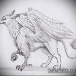 vázlat a 379 -es számú tetováló griffről - a rajz méltó változata, amely könnyen használható felülvizsgálatra és tetoválás griffként abházia alkalmazására