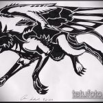 vázlat a 11. számú griff tetoválásról - a rajz hűvös változata, amely könnyen használható felülvizsgálatra és alkalmazásra tetováló griffként a hátoldalon