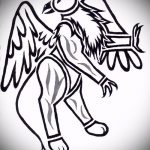 vázlat egy 501 -es számú tetováló griffről - a minta érdekes változata, amely jól használható felülvizsgálathoz és tetováló griffként a lábhoz