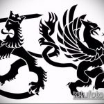 vázlat egy 92 -es számú tetováló griffről - a rajz méltó változata, amely sikeresen használható feldolgozásra és tetováló griffmadárként történő alkalmazásra