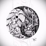 A tetoválás elfogadható változata a Yin-Yang szimbólum, amely alkalmas egy yin-yang tetoválás érdekes vázlatához