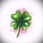 Ciekawa wersja szkiców tatuażu koniczyna - może być wykorzystana do tatuażu koniczyny czarno-białej