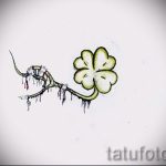 Fajna wersja szkiców tatuażu koniczyna - może być użyta do tatuażu biedronki na koniczynie