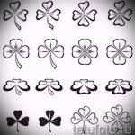 Ciekawa wersja szkiców tatuażu koniczyny - do tatuażu koniczyny można użyć czterolistnej podkowy