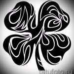 Stylowa wersja szkiców do tatuażu koniczyna - może służyć do tatuażu koniczyny na szyi