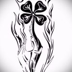 Przyzwoita wersja szkiców tatuażu koniczyny - może być używana do tatuażu koniczyny koronowej