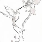 fekete -fehér kolibri tetoválás kolibri és virág ceruza