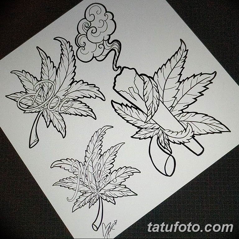 fotó vázlatok tetoválás marihuána (kender) 2019.04.27. №018 - tetoválás marihuána -