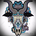 kecske tetoválás vázlata # 402 - a minta egyedi változata, amely sikeresen használható régi iskola kecsketetoválásává alakítására és alkalmazására