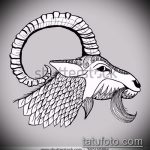 A kecske tetoválás vázlata # 480 a minta klassz változata, amely sikeresen használható a kecske és a kések atomjainak véglegesítésére és tetoválásként történő alkalmazására