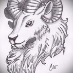 A kecske tetoválás vázlata # 393 a rajz méltó változata, amely sikeresen használható kecske tetoválásként a csuklóra