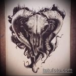 A kecske tetoválás vázlata # 829 a minta klassz változata, amely könnyen használható kecske koponya megváltoztatására és tetoválására