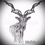 A kecske tetoválás vázlata # 537 a minta hűvös változata, amely sikeresen használható a kecske és a kések atomjainak feldolgozásához és tetoválásához