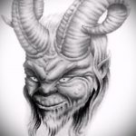 A kecske tetoválás vázlata # 988 a minta érdekes változata, amely sikeresen használható kecske tetoválásként a csuklón