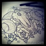 kecske tetoválás vázlata # 236 - a minta exkluzív változata, amely könnyen használható kecske koponya tetoválásként történő feldolgozásra és alkalmazásra