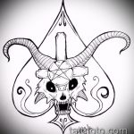 A kecske tetoválás vázlata # 883 a minta érdekes változata, amely sikeresen használható a kecske koponyájának átalakítására és alkalmazására tetoválásként