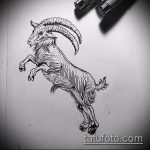 A kecske tetoválás vázlata # 941 a minta klassz változata, amely könnyen használható kecske tetoválásként a csuklóra