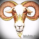 A kecske tetoválás vázlata # 535 a minta érdekes változata, amely sikeresen használható kecske koponya megváltoztatására és tetoválására