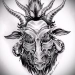 A kecske tetoválás vázlata # 891 a minta hűvös változata, amely jól használható átalakítására és kecske tetoválásként történő alkalmazására a csuklón