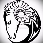 A kecske tetoválás vázlata # 800 a minta méltó változata, amely sikeresen használható kecske tetoválásként a csuklón