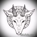 kecske tetoválás vázlata # 441 - a minta exkluzív változata, amely sikeresen használható a kecske és a kések atomjainak feldolgozásához és tetoválásához