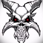 kecske tetoválás vázlata # 542 - a minta exkluzív változata, amely sikeresen használható kecske- és késatomok megváltoztatására és tetoválására