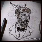 A kecske tetoválás vázlata # 749 a minta klassz változata, amely könnyen használható felülvizsgálatra és alkalmazásra régi iskolai kecsketetoválásként