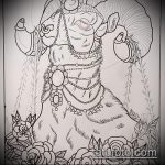 A kecske tetoválás vázlata # 298 a minta hűvös változata, amely jól használható a kecske és a kések atomjainak feldolgozásához és tetoválásához