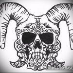 kecske tetoválás vázlata # 573 - a minta exkluzív változata, amelyet sikeresen lehet használni a csuklón lévő kecsketetoválás megváltoztatásához és alkalmazásához