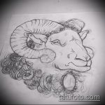 kecske tetoválás vázlata # 769 - a minta exkluzív változata, amely könnyen használható változtatásra és alkalmazásra kecsketetoválásként a csuklón