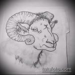 a 106 -os számú kecske tetoválás vázlata a rajz méltó változata, amely sikeresen használható felülvizsgálatra és alkalmazásra kecsketetoválásként a csuklón