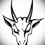 kecske tetoválás vázlata # 231 - a minta exkluzív változata, amely jól használható kecske koponya megváltoztatására és tetoválására
