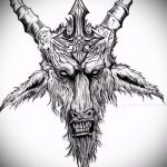 A kecske tetoválás vázlata # 360 a minta klassz változata, amely könnyen használható régi iskola kecsketetoválásává alakítására és alkalmazására