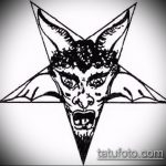 A kecske tetoválás vázlata # 111 a minta klassz változata, amely sikeresen használható kecske- és késatomok megváltoztatására és tetoválására