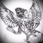 Szokatlan szárny tetoválás vázlat - szárny tetoválás tervezés alkalmas hátsó szárny tetoválás lányoknak fotó