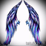 Érdekes vázlat a szárnyak tetoválásáról - a szárny tetoválásának rajza alkalmas a gyomor tetoválására