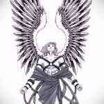 Érdekes vázlat egy szárny tetoválásról - a szárny tetoválás rajza alkalmas a hasán lévő szárnyak tetoválására