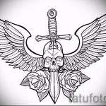 Érdekes vázlat egy szárny tetoválásról - a szárny tetoválás rajza alkalmas a sárkányszárnyakra