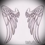 Hűvös szárny tetoválás vázlat - szárny tetoválás tervezés alkalmas tetováláshoz szárnyak formájában a hátoldalon