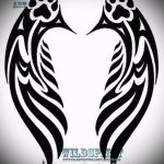 Hűvös szárny tetoválás vázlat - szárny tetoválás tervezés alkalmas alsó hátsó szárny tetováláshoz