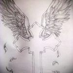Hűvös szárny tetoválás vázlat - szárny tetoválás tervezés alkalmas nyak tetoválás szárnyak fotó