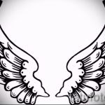 Szokatlan vázlat egy tetováló szárnyról - egy szárny tetoválásának rajza alkalmas a csuklón lévő szárnyak tetoválására lányoknak