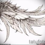 Érdekes vázlat a szárnyak tetoválásáról - a szárny tetoválásának rajza alkalmas a hátán lévő szárny tetoválás képéhez
