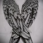 Hűvös vázlat a szárnyak tetoválásáról - a szárny tetoválásának rajza alkalmas a lányok csuklóján lévő szárnyak tetoválására