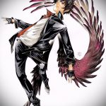 Szokatlan vázlat egy tetováló szárnyról - egy szárny tetoválása alkalmas a férfiak karján lévő szárnyak tetoválására