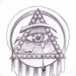 Fényképvázlatok egy kör tetoválásról, 2018. 09. 17 -én, №151 - kör tetoválás felvázolása -