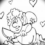 Zdjęcie Szkic tatuażu kupidyna z 11.09.2018 №047 - Szkic tatuażu kupidyna -