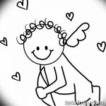 Zdjęcie Szkic tatuażu kupidyna z 11.09.2018 №058 - Szkic tatuażu kupidyna -